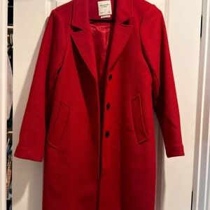 Abercrombie & Fitch Vibrant Red Coat
